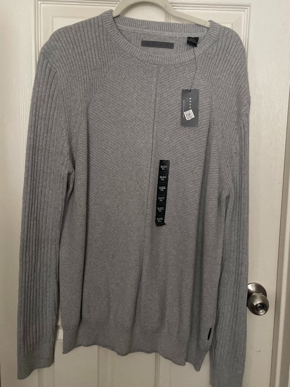 Sean John Athletic Grey Heather Long Sleeve Sweater-NWT